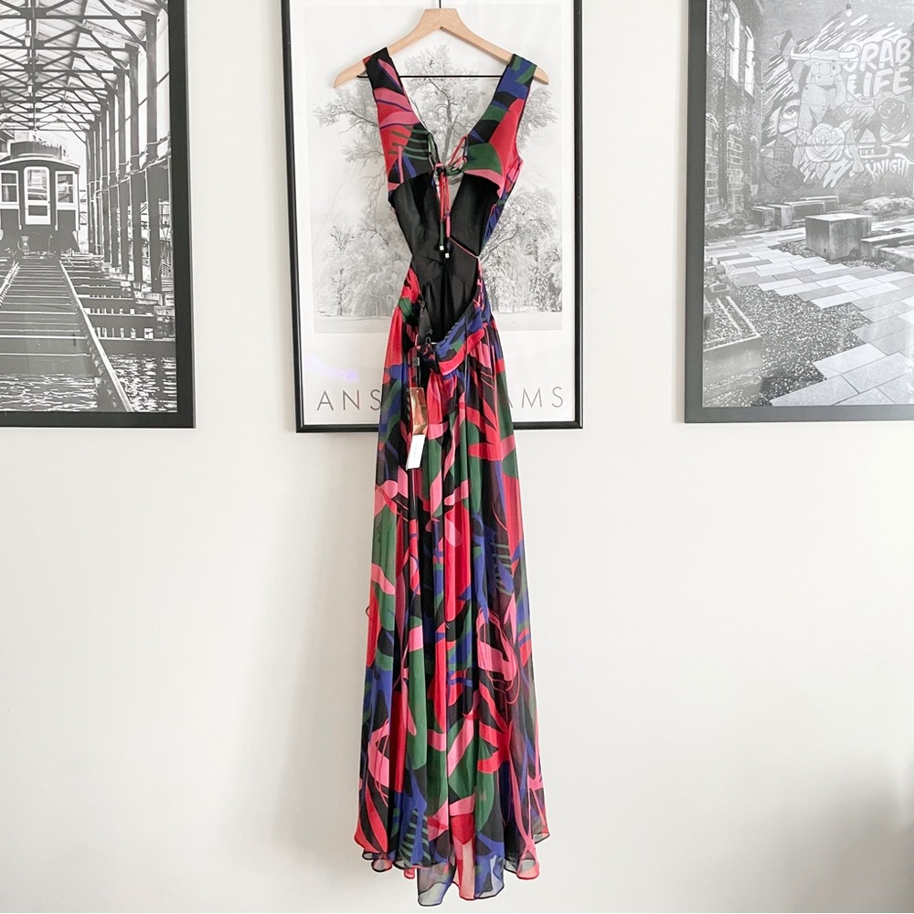 PatBO Rio Cut Out Ruffle Maxi Dress Multicolor 4 NWT - Picture 14 of 16